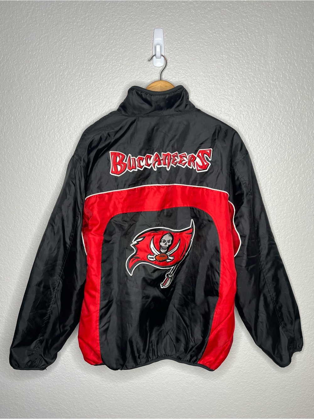 Vintage Tampa Bay Buccaneers NFL Reversible Fleece Jacket Black Red M